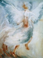 Blauer Engel Acryl auf Papier 100x70 cm 2001 